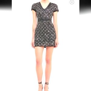 Endless Rose:Gorgeous Jewel Embellished Fitted Mini Dress Size Large